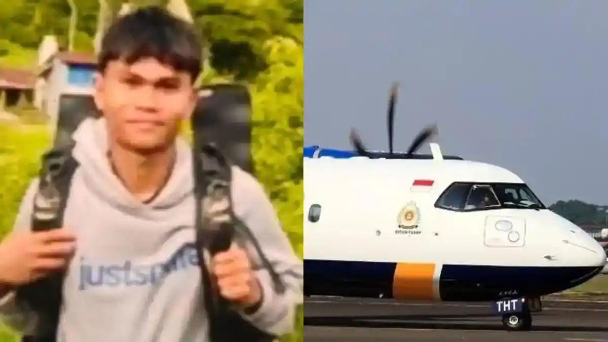 foto pendaki yang melihat pesawat ATR jatuh