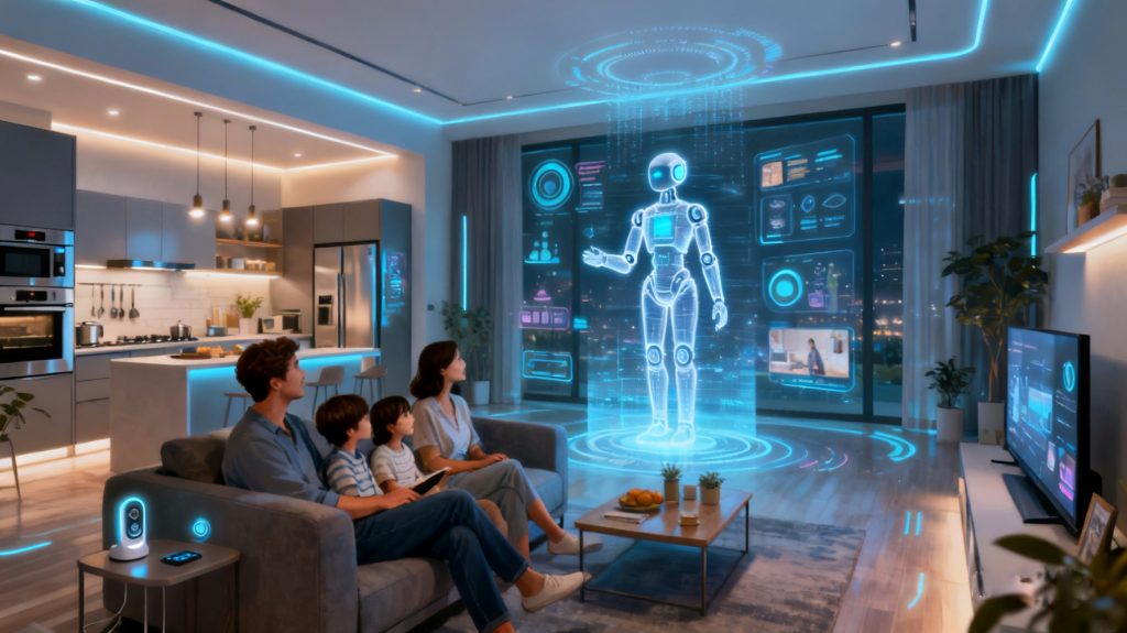 Foto keluarga pertama di 2026 yang memanfaatkan teknologi.