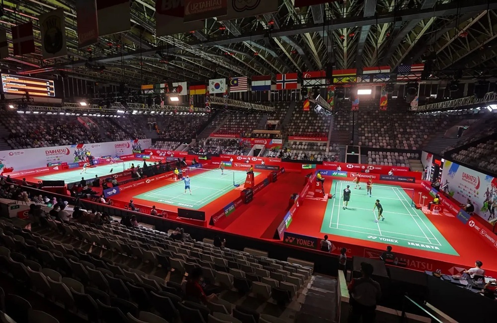 Time clock bulu tangkis, foto pertadingan bulu tangkis